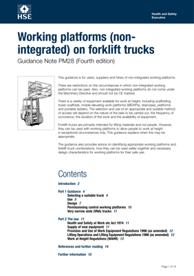 HLS HSE PM28 Forklift cage use guidance