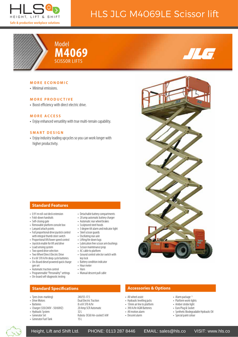 HLS JLG m4069LE spec sheet download