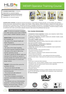 HLS MEWP operator training download