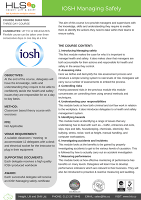 IOSH Managing Safely guide