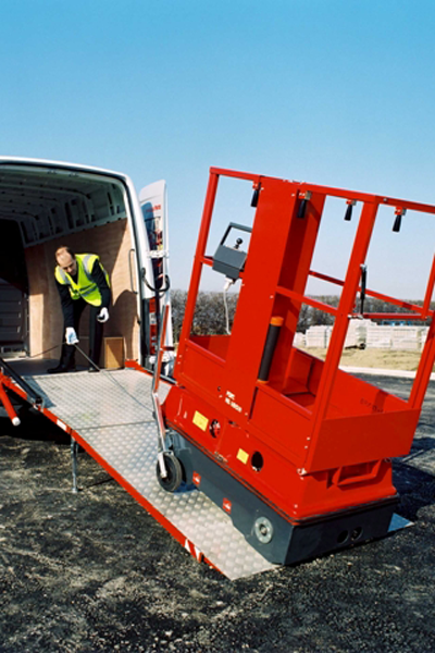 Bravi Leonardo loading into a transit van with ramp