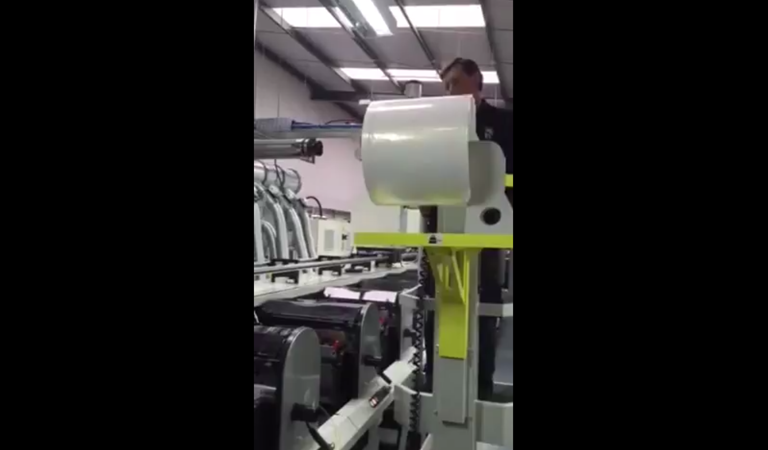 HLS Hugo lift with print roll transfer device fitted - video