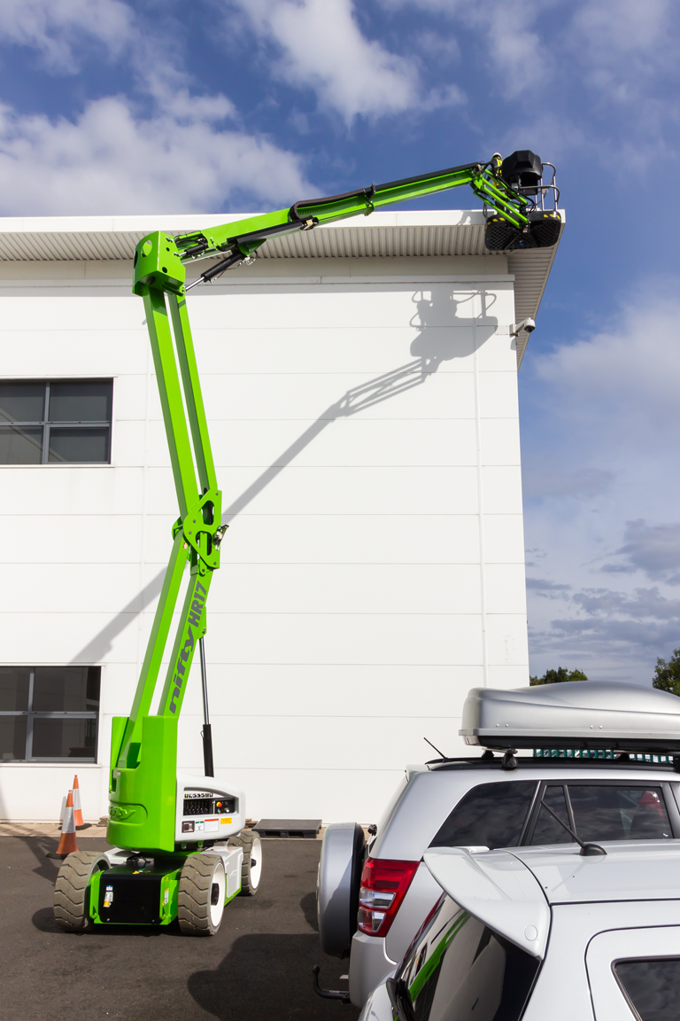 Niftylift HR17N narrow electric boom working outdoors