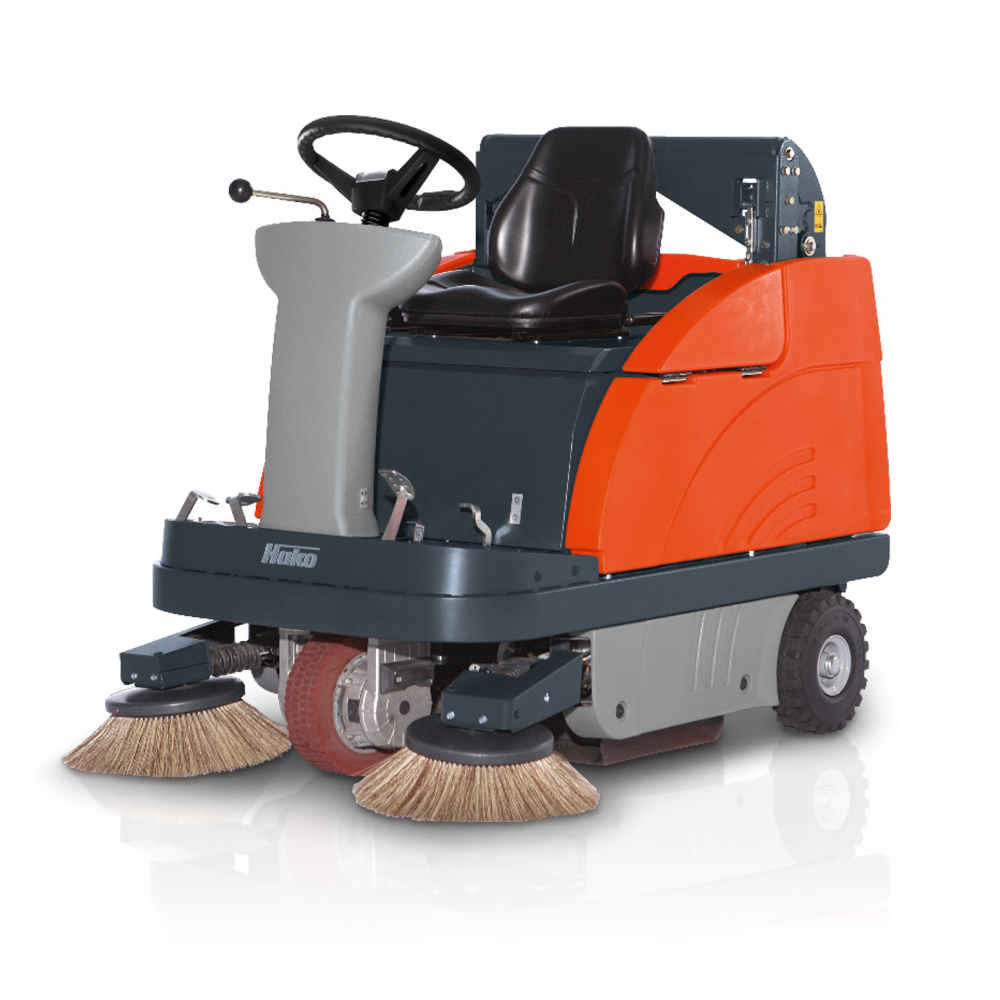 Scrubmaster 980 R ride-on vacuum sweeper for medium-sized industrial floors