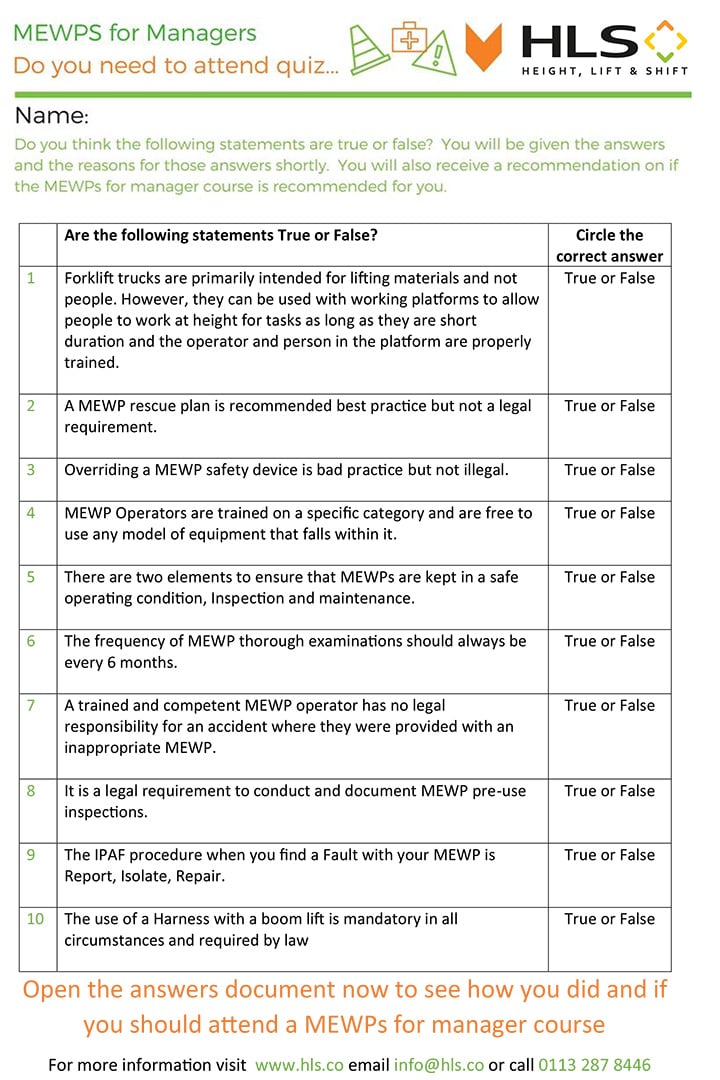 HLS MEWPS for Managers PREVIEW