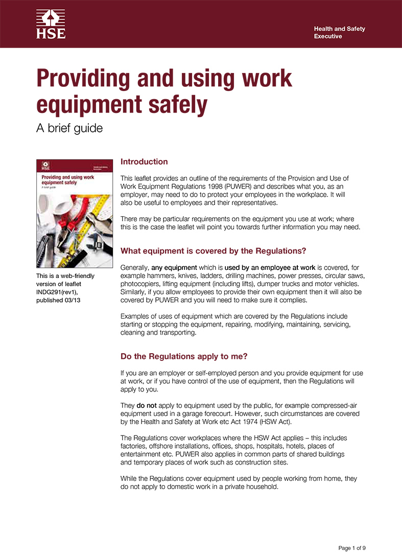 Providing-using-work-equipment-safely-2013-rev-1 PREVIEW