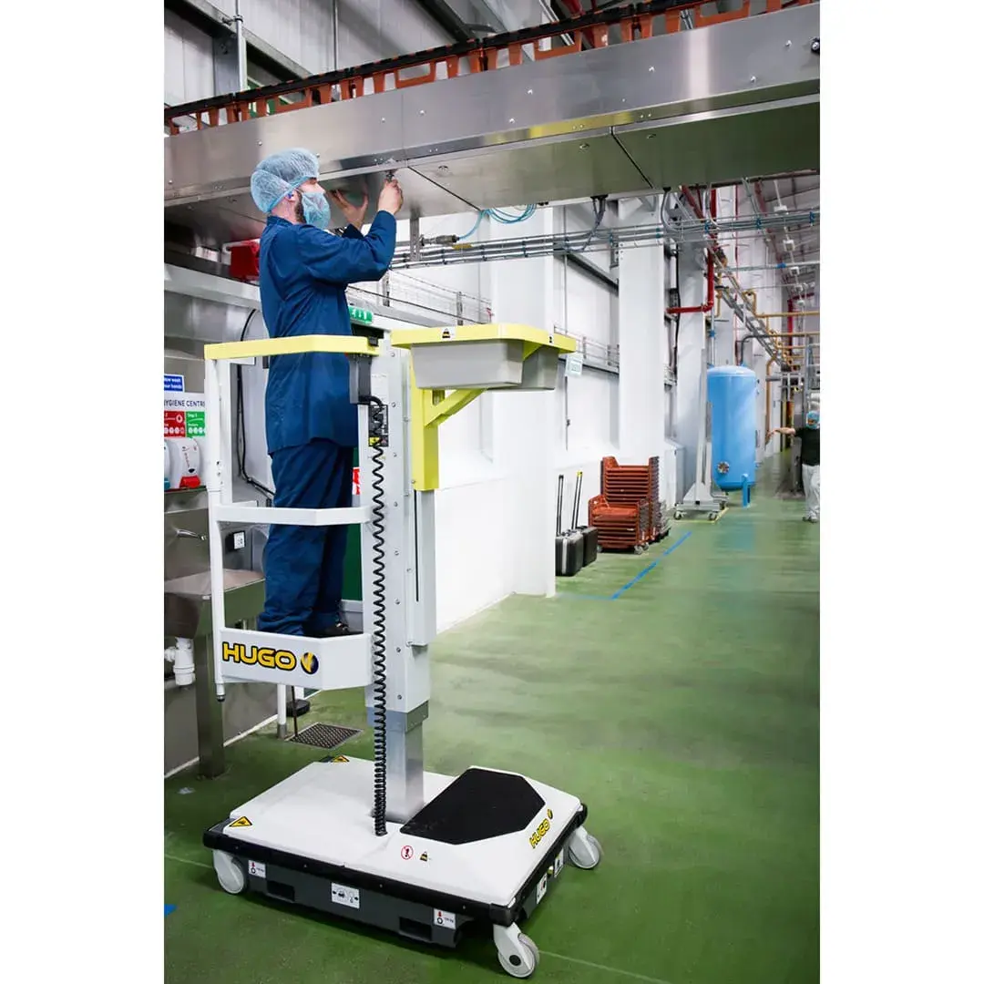 HLS Hugo Lift a push-around lift supporting facilities maintenance in food manufacturing